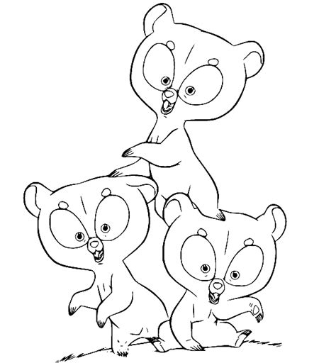 Three Bears Cubs From Brave Coloring Page Free Printable Coloring Pages