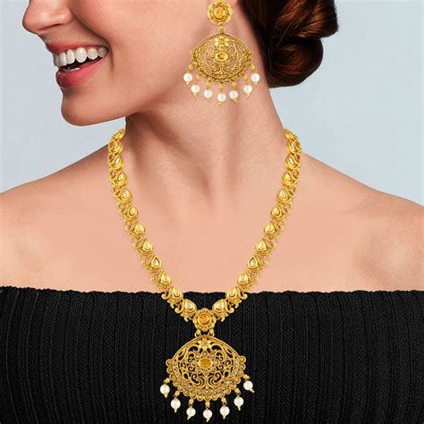buy asmitta traditional filigiree design gold plated lct stone necklace set for women online