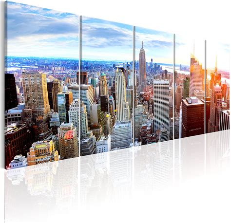 Murando Quadro New York 200x80 Cm 5 Pezzi Stampa Su Tela In TNT XXL