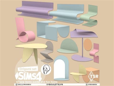 Origami Furniture Cc Sims 4 Syboulette Custom Content For The Sims 4
