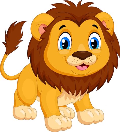 Cute Lion Cartoon Premium Vector