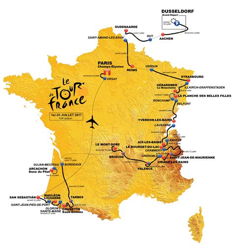 2017 Tour De France Map Route Map