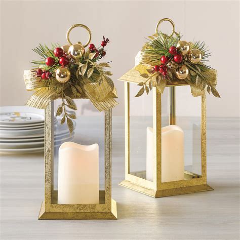 Gold Holiday Flameless Lantern Gumps