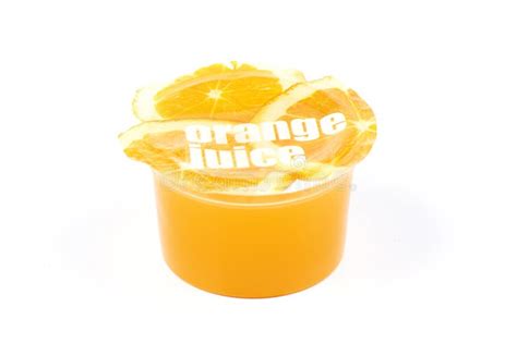 Orange Juice In Plastic Cup Stock Photo Image Of Juice Background