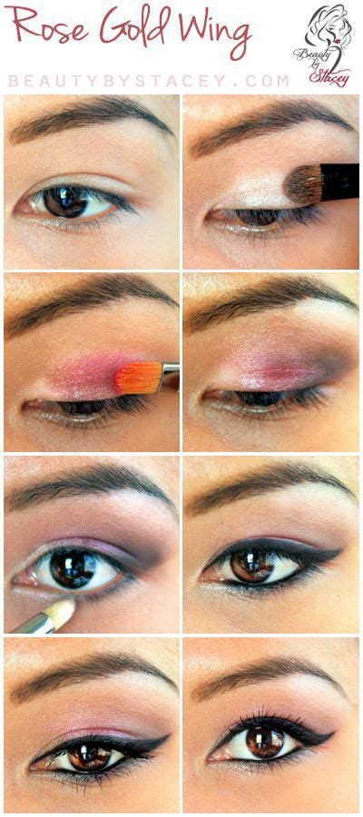 Makeup Tips Beauty Tips Tutorial Rose Gold Wing Eye Makeup Tutorial