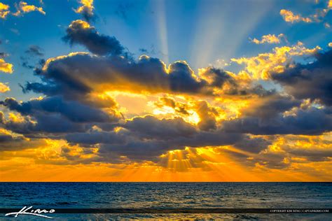Sunrays Over Atlantic Ocean Through Clouds Hdr Photography By Captain Kimo