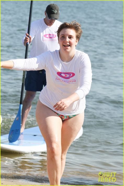 lena dunham hits the beach in a bikini for breast cancer research charity event photo 3428696