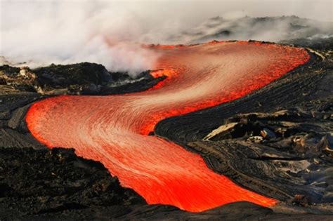 Spectaculaire Fotos Van Lava En Water Mixed Grill Volcan Paysage