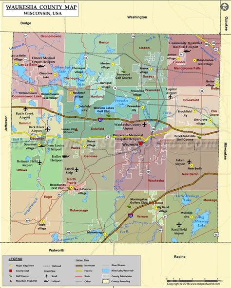 Waukesha County Map Wisconsin