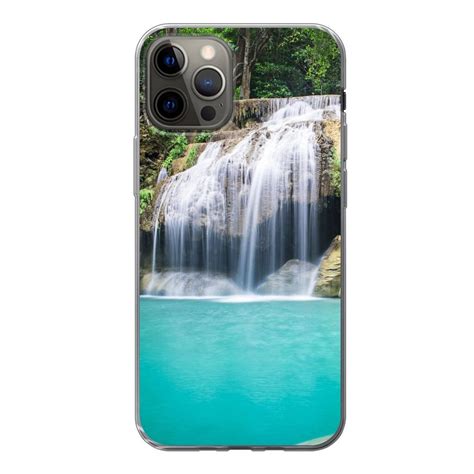 Muchowow Handyhülle Wasser Wasserfall Bäume Handyhülle Apple Iphone 13 Pro Smartphone