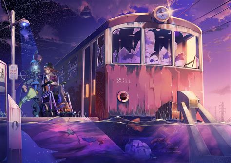 Anime Girl Train Platform 4k Hd Anime 4k Wallpapers Images