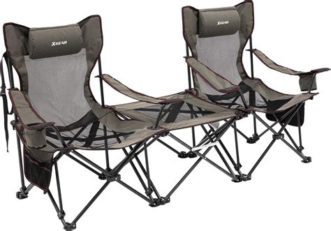 Xgear Camping Chairs With Detachable Table 2 Portable Folding Reclining