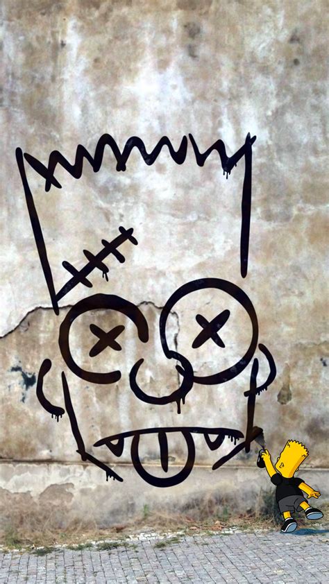 Download Bart Simpson Wall Graffiti Wallpaper