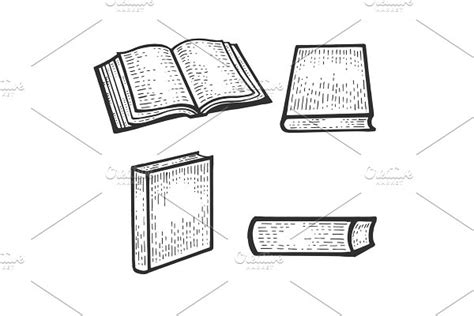 Open Book Sketch Engraving Vector Pre Designed Vector Graphics