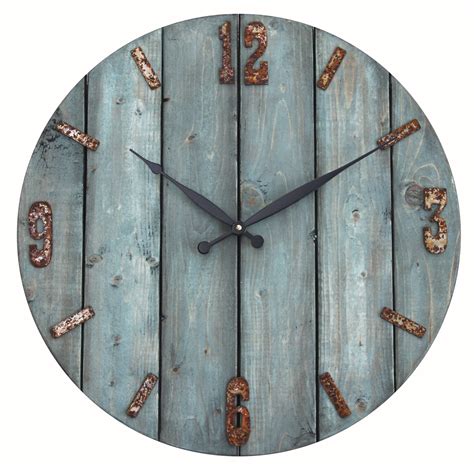 2036 Oversized Wall Clock Distressed To Look Like Reclaimed Wood By