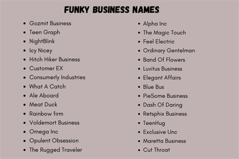 501 Funky Business Names Ideas That Will Boost Your Brand 2023