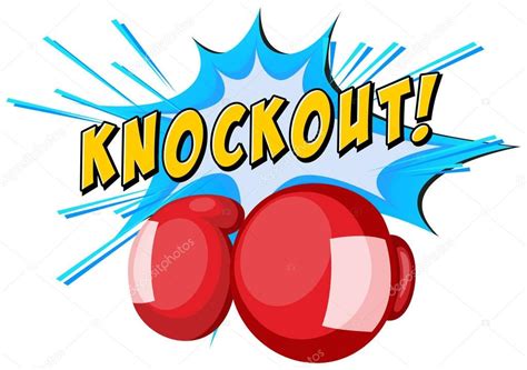 Expression Knockout And Boxing Gloves Stock Vector Image By