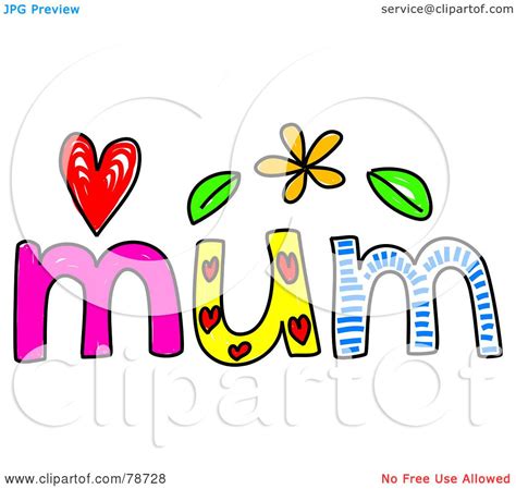 Royalty Free RF Clipart Illustration Of A Colorful Mum Word By Prawny