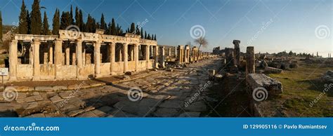Panorama Of The Ruins Of The Ancient City Shot At Sunset Against The
