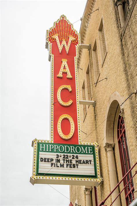 Waco Movie Theater With Sign Waco Photograph By Panoramic Images