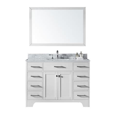 Bathroom vanities are the furnishing underdogs ranked the lowest priority over the tub, wallpaper, and mirror. Exclusive Heritage 48 in. Single Sink Bathroom Vanity in ...