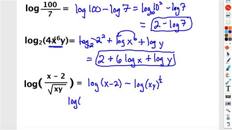 Logarithm Properties Expanding Expressions Youtube