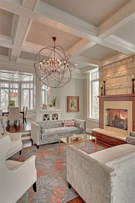 15 Living Rooms With Coffered Ceiling Designs