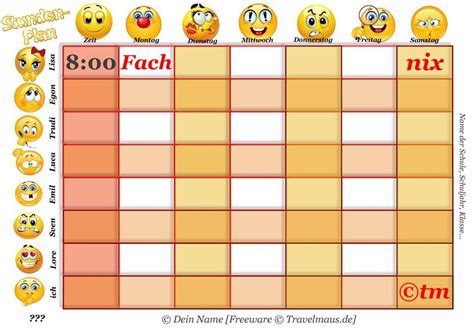 Medikamentenplan zum ausfullen und ausdrucken kostenlos. PDF-Freeware- Stundenpläne am PC ausfüllen - Reisetagebuch der Travelmäuse