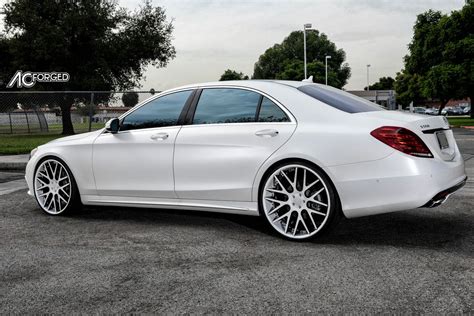 2015 Mbz S 550 On 24 Ac Forged Wheels Acr 413 Color Matched Designo Magno Cashmere White Custom