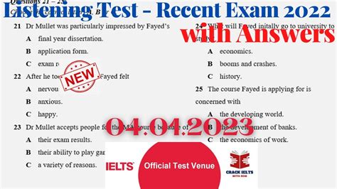 Ielts Listening Actual Test With Answers January Exam Youtube