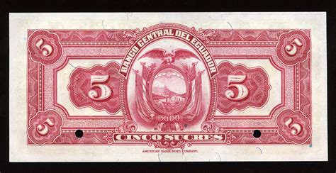 2020 updated information about currency in ecuador. Ecuador currency 5 Ecuadorian Sucres banknote 1939-1967|World Banknotes & Coins Pictures | Old ...