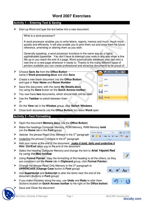 Wordcounter will help to make sure its word count reaches a specific requirement or stays within a certain limit. Exercises for Word 2007-Learning Microsoft Office-Handout ...