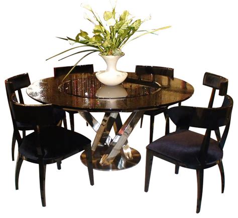 Great savings & free delivery / collection on many items. AC833-180 Black High Gloss Crocodile Textured Glass Dining ...
