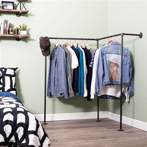 Wall And Floor Mounted Clothing Rack By Pipe Decor Pipe