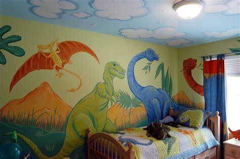 Super Friendly Dinosaur Mural Dinosaur Mural Dinosaur Boys Room