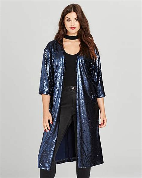 Simply Be Sequin Duster Jacket Simply Be