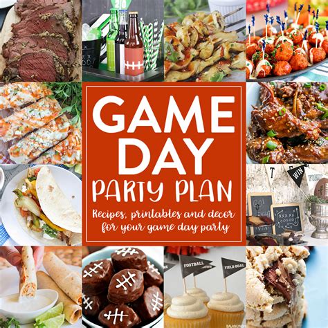 Game Day Party Planning With Recipes Printables And Decorating Ideas