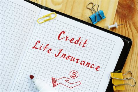 Credit Life Insurance Sign on the Sheet Stock Image - Image of contract