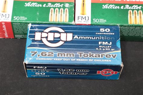 Mixed 188x 762x25mm Tokarev Ammunition Sellier And Bellot Ppu 85 Grain