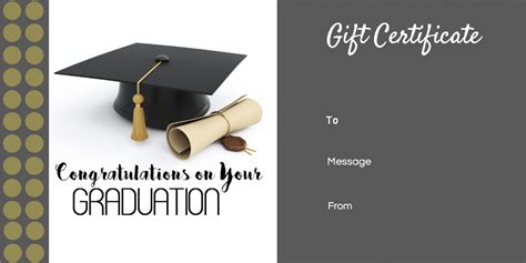Our gift certificate maker is fast, easy and free. Graduation Gift Certificate Template - Free & Customizable