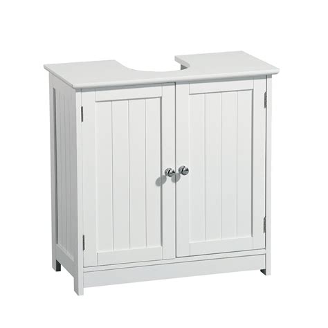 The pedestal sink storage cabinet cleverly uses the space under your sink to provide convenient hidden storage for toilet tissue and other bathroom supplies. White Under Sink Storage Cabinet - Home Treats UK