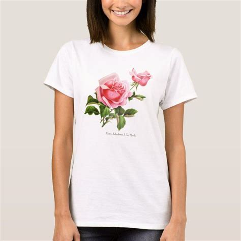 Vintage Pink Rose T Shirt Spring T Shirts Rose T Shirt