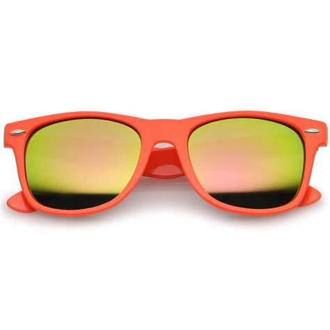 Zerouv Retro Large Square Colored Mirror Lens Horn Rimmed Sunglasses Ebay
