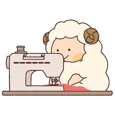 Animated Illustration Of A Sheep Sewing Cloth Ugokawa