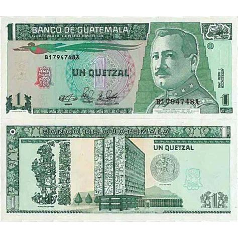 Billete De Banco Colección Guatemala Pk N° 73 1 Quetzal La Maison