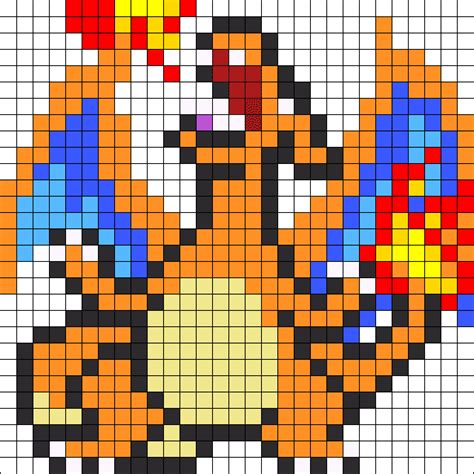 Pixel Art Pokemon Dracaufeu Téléchargement De Modèle Gratuit