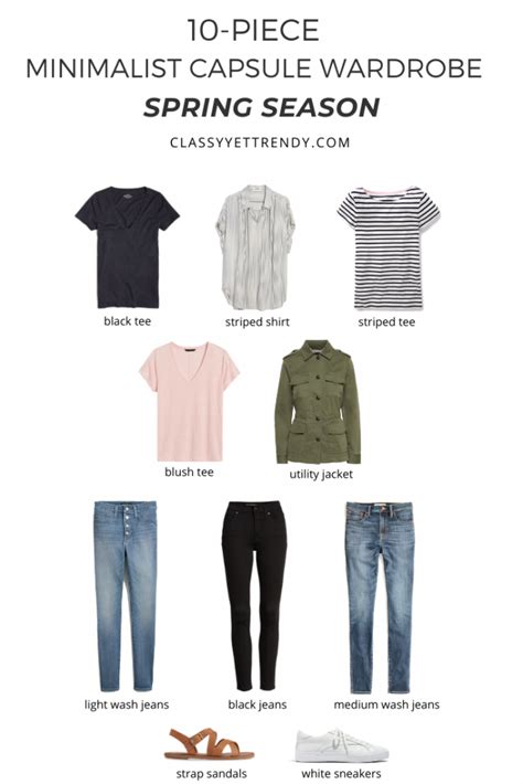 10 piece spring minimalist capsule wardrobe classy yet trendy