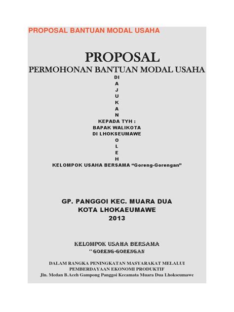 Contoh Proposal Pengajuan Dana Usaha Bengkel Motor Imagesee