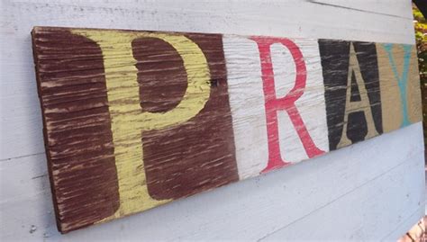 Pray Rustic Distressed Wood Sign Distressed Vintage Kitchen