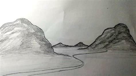 How To Draw Hillside Landscape Using Pencil How To Draw Hills For